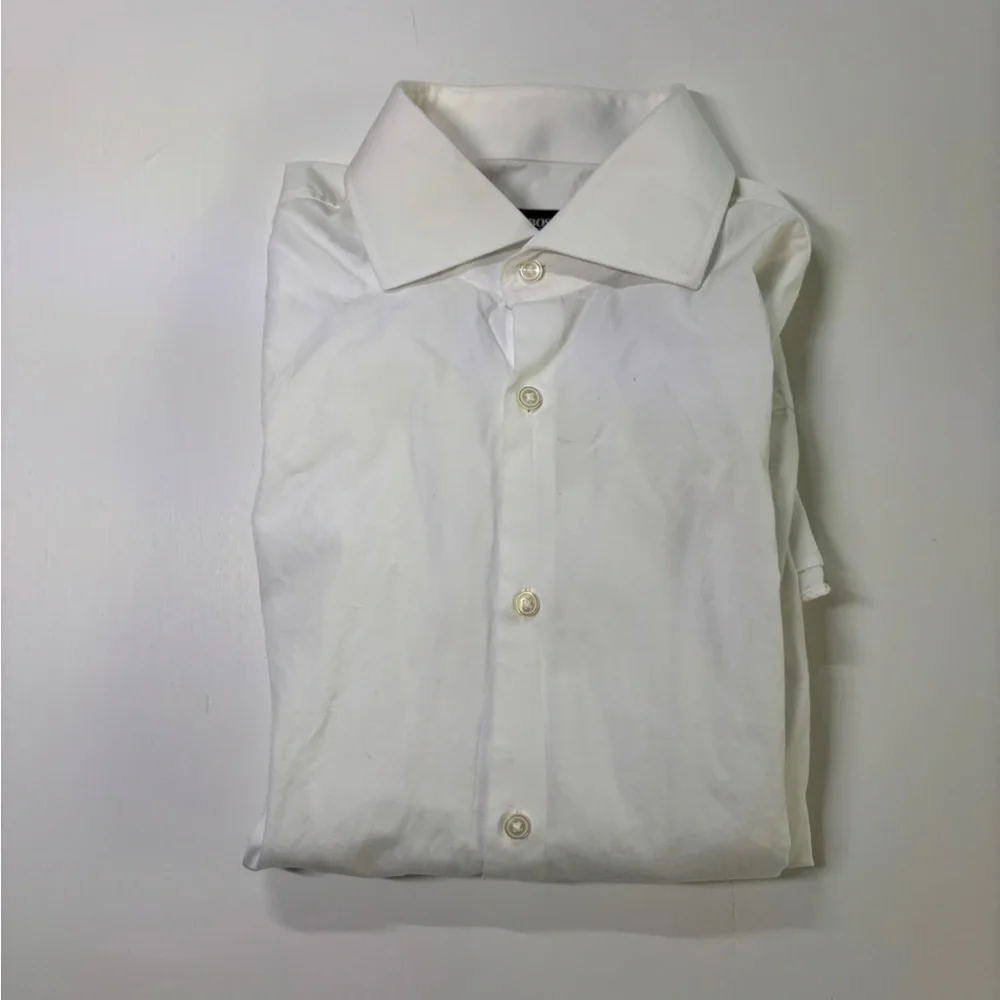 BOSS Sharp Fit Dress Shirts Lot of 2 Blue & White Size 16 34/35 - Picture 11 of 11